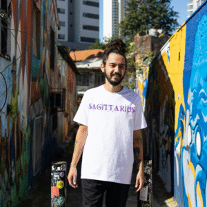 ♐ sagittarius zodiac t shirt (available in white and lavender)