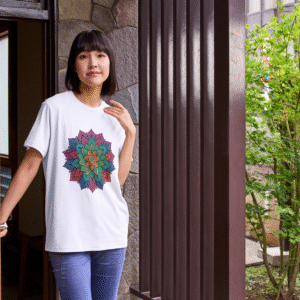 mandala art printed t shirt – premium cotton tee by infinio